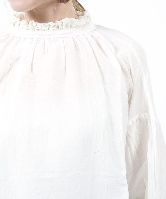 ローブデポー フリルネックブラウス ギャザーブラウス ROBE de PEAU レディース 国内正規品 ROBE de PEAU ローブデポー フリルネックブラウス ギャザー