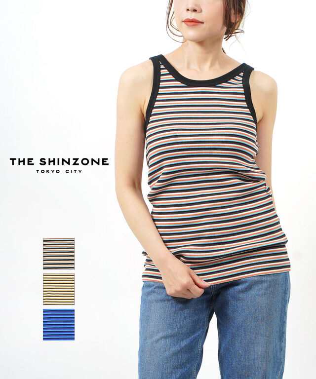 ザ シンゾーン タンクトップ ノースリーブ カットソー MULTI BORDER TT THE SHINZONE 22MMSCU14 国内正規品 2023春夏新作 メール便可能商