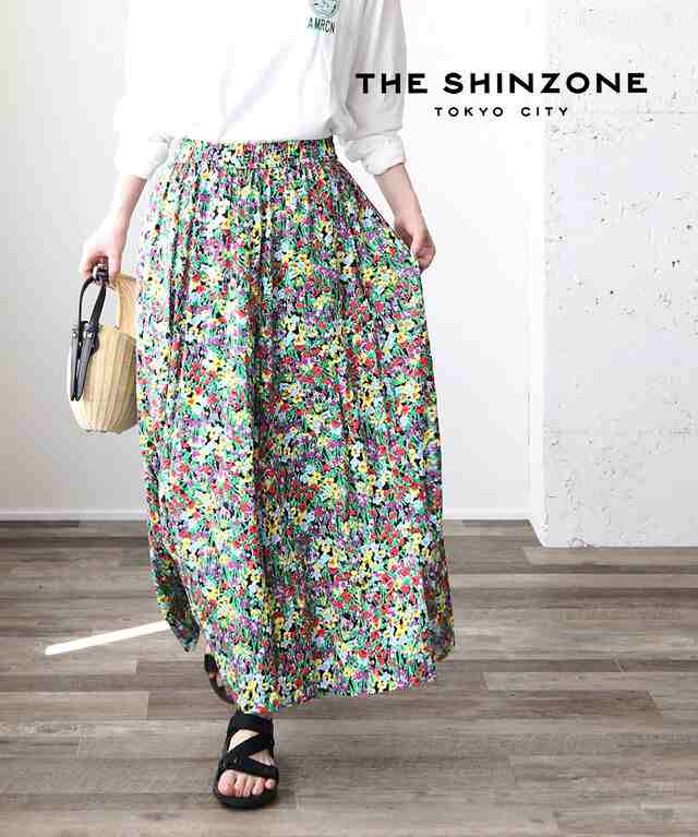 ザ シンゾーン ロングスカート プリントスカート FLASHY FLOWER SKIRT