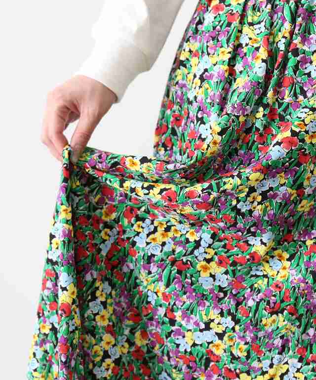 ザ シンゾーン ロングスカート プリントスカート FLASHY FLOWER SKIRT