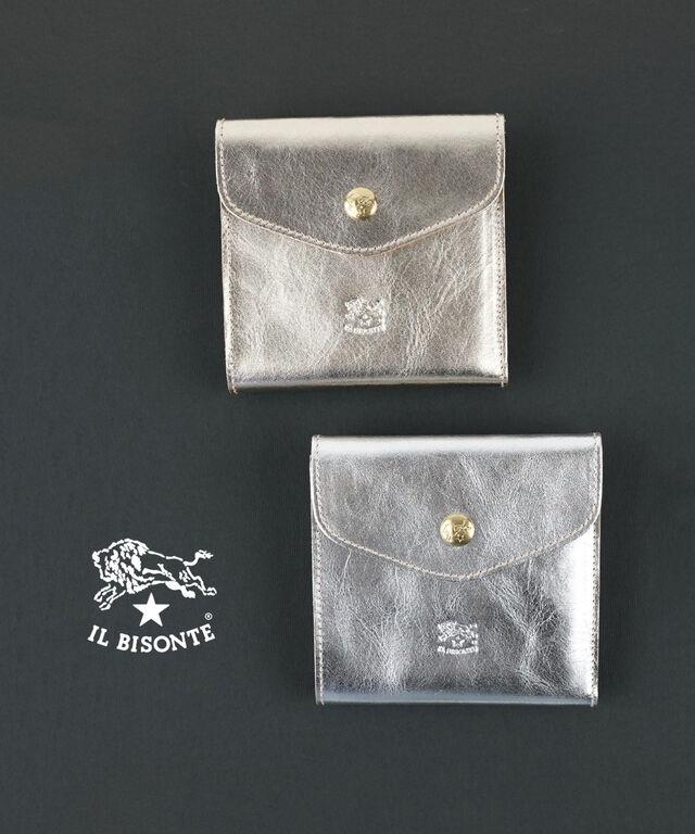 イルビゾンテ メタリックレザー 二つ折りウォレット IL BISONTE 54172310740 国内正規品 2025秋冬新作 送料無料