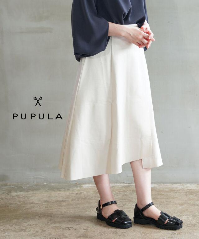 ププラ ポンチアシンメトリーフレアスカート PUPULA 184059 国内正規品 210803 送料無料