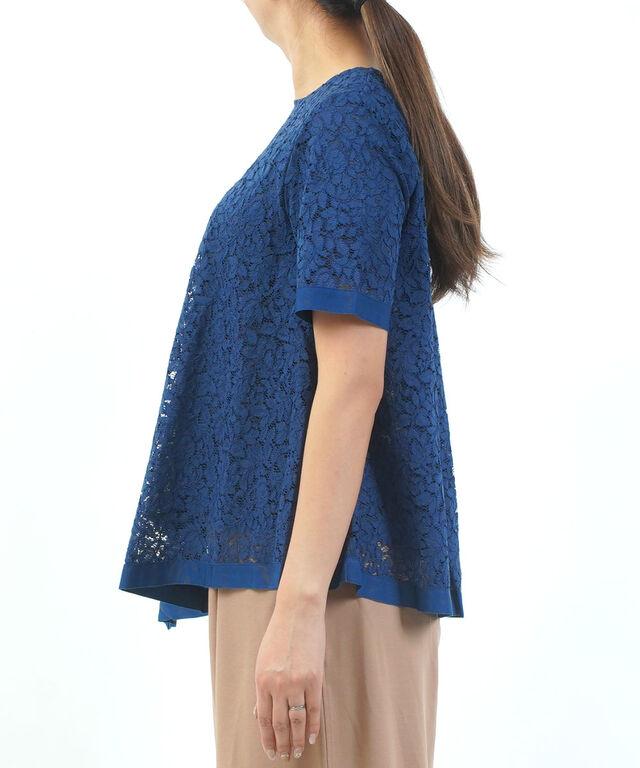 ププラ グログランリボンヘム アシンメトリー レースブラウス PUPULA 184134 国内正規品 210803 送料無料 ププラ グログランリボンヘム アシンメトリー レースブラウス PUPULA