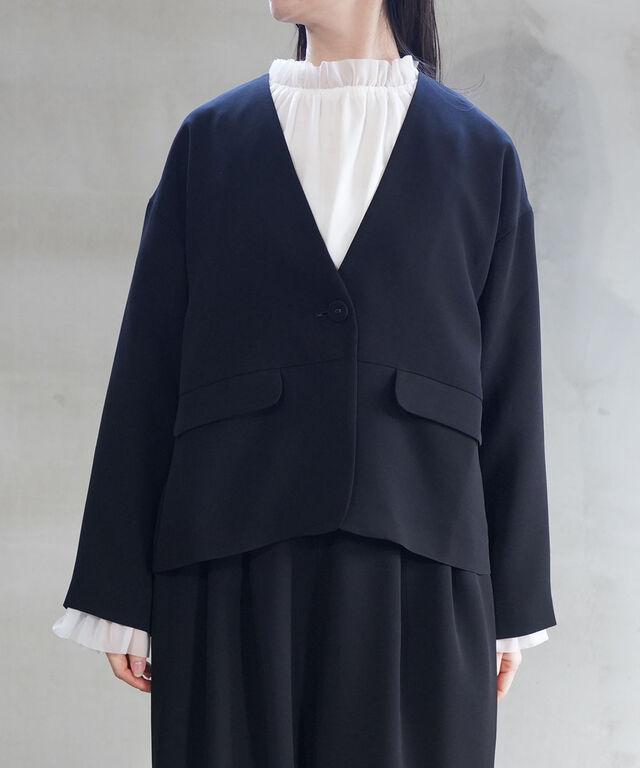 ツムグ ソアパールコンパクト ノーカラージャケット tumugu TB21440 国内正規品 2026春夏新作 送料無料 フォーマル オケージョン セレモニー ハレの日 パーティ お呼ばれ 結婚式 シンプル きれい ジャケット ノーカラー ゆったり着やすい 柔らかい 小柄さん 低身長
