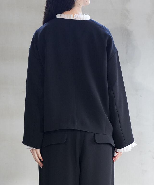ツムグ ソアパールコンパクト ノーカラージャケット tumugu TB21440 国内正規品 2026春夏新作 送料無料 フォーマル オケージョン セレモニー ハレの日 パーティ お呼ばれ 結婚式 シンプル きれい ジャケット ノーカラー ゆったり着やすい 柔らかい 小柄さん 低身長