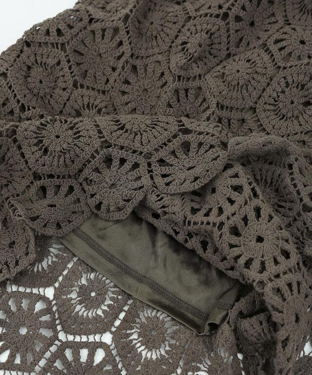 ストックアンドインテリジェンス クロシェレースタイトスカート