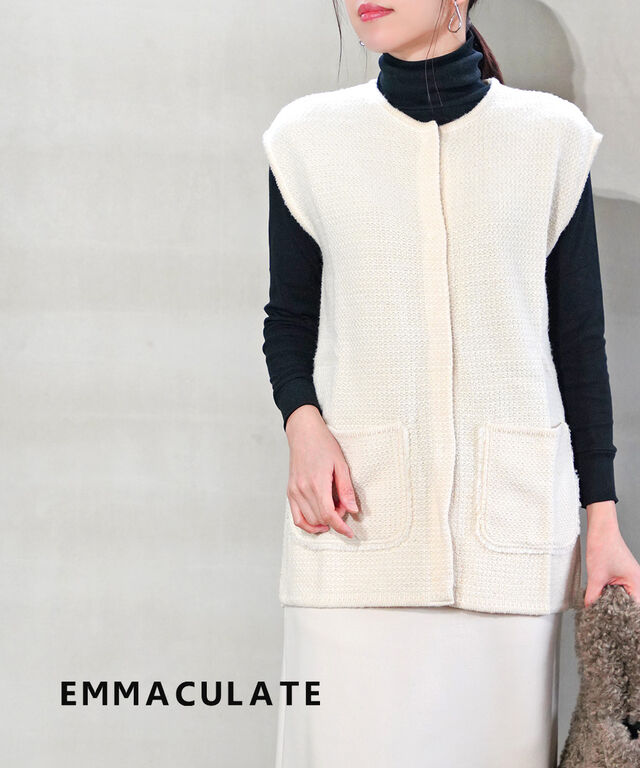 エマキュレイト ツイード調 7G ニットベスト emmaculate 2233K-01126 国内正規品 2023秋冬新作 送料無料の通販は