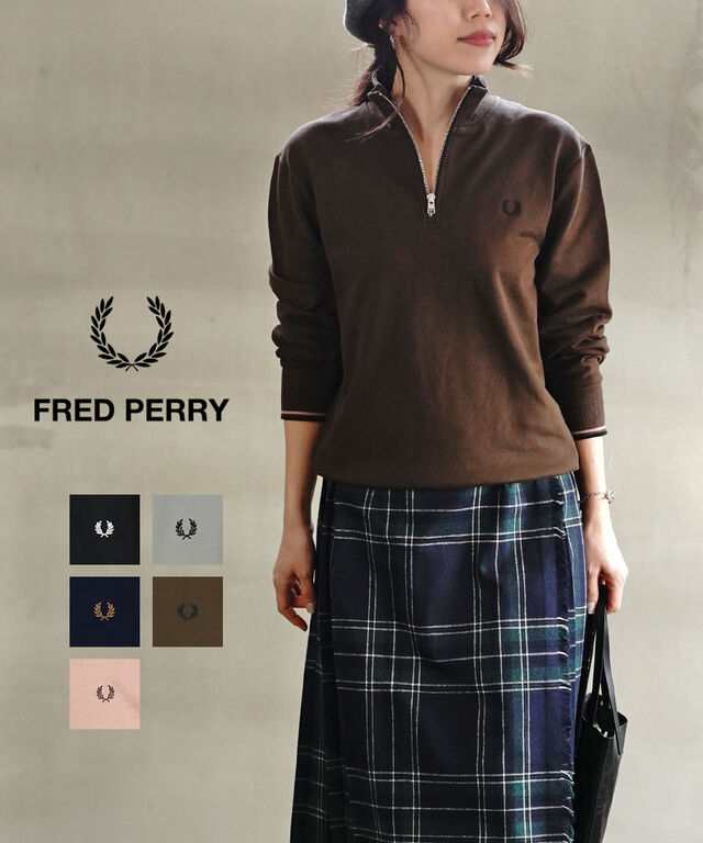 袖丈67cmFRED PERRY フレッドペリー ハーフジップ スウェットHalf Zip