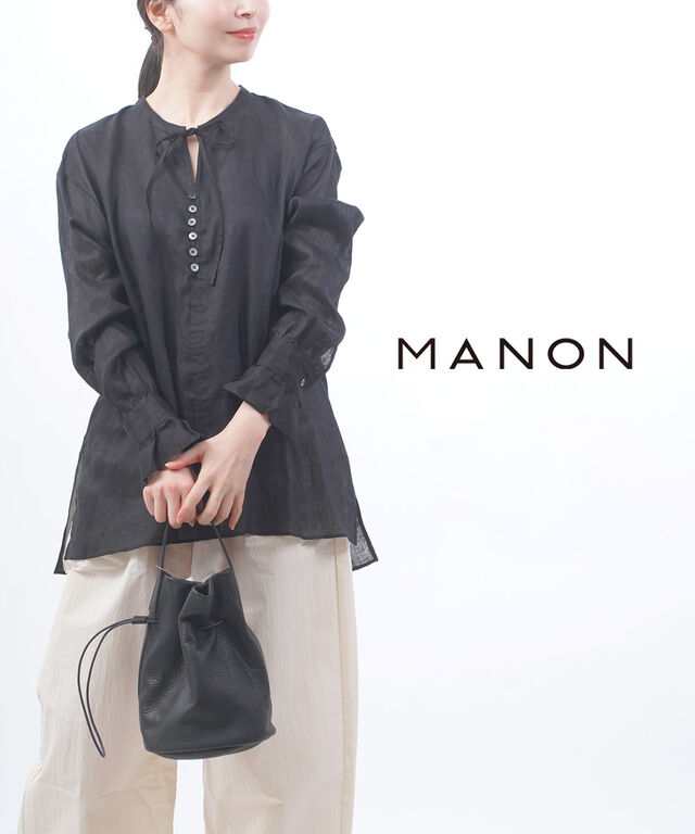 マノン リネン プルオーバーリボンブラウス MANON MNN-SH-244 国内正規品 2024春夏新作 送料無料