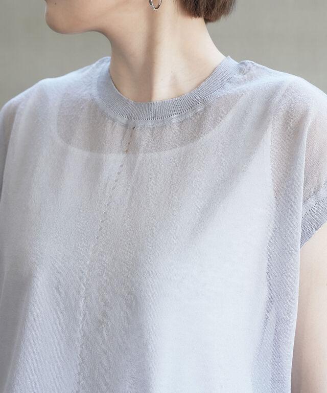 マリアプラス バックボタン シアーニットベスト Maglia Plus 146103