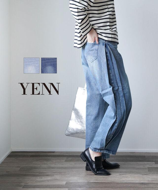 イェン SIDE PLEATED DENIM PANTS YENN Y242-31045-2 国内正規品 220409 送料無料