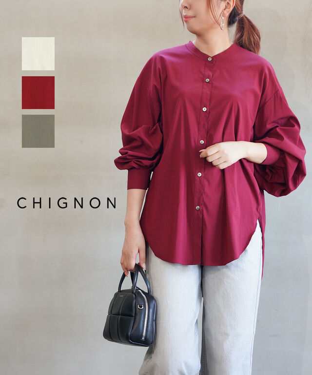 シニヨン ボリュームスリーブシャツ CHIGNON 1644-006KK 国内正規品 2024秋冬新作 送料無料