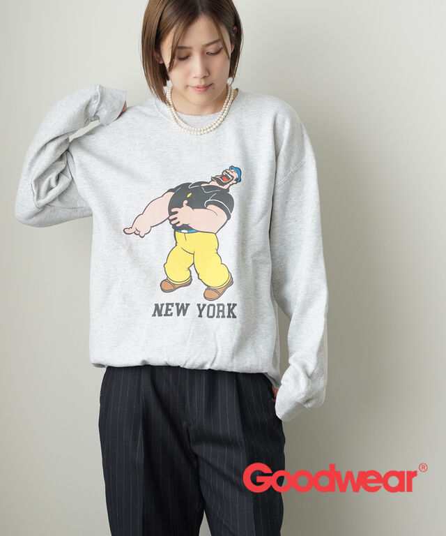 グッドウェア ブルータスプリントクルーネックスウェット GOODWEAR GDW-LCS-243305 国内正規品 2024秋冬新作 送料無料