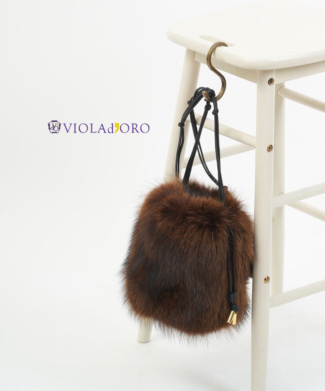 ヴィオラドーロ PROCIONE プロチオーネ ラクーンファー巾着バッグ VIOLAd'ORO V-8833 国内正規品 220409 送料無料