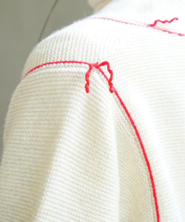 アントム ウール混 配色ショートカーディガン ANTHOM A30544 国内正規