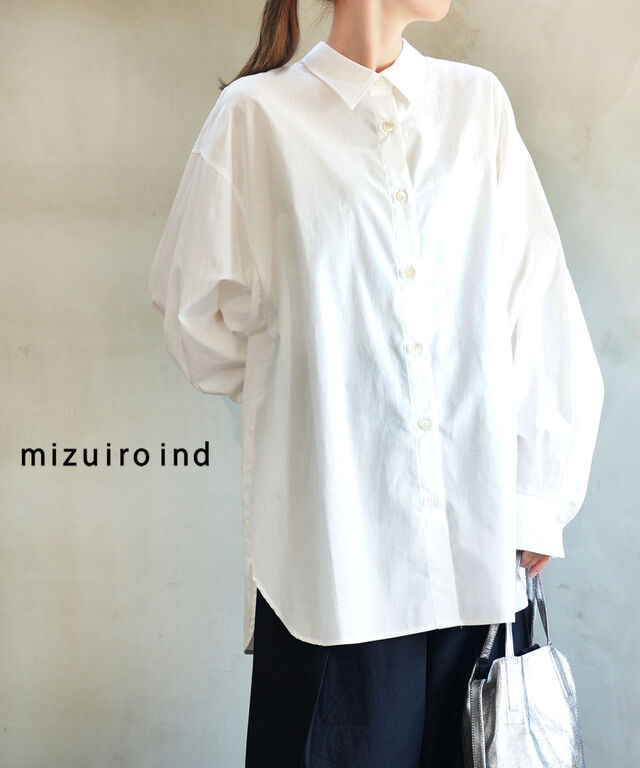 ミズイロインド メンズライク ワイドシャツ mizuiro ind 1-230115 国内正規品 2025春夏新作 送料無料