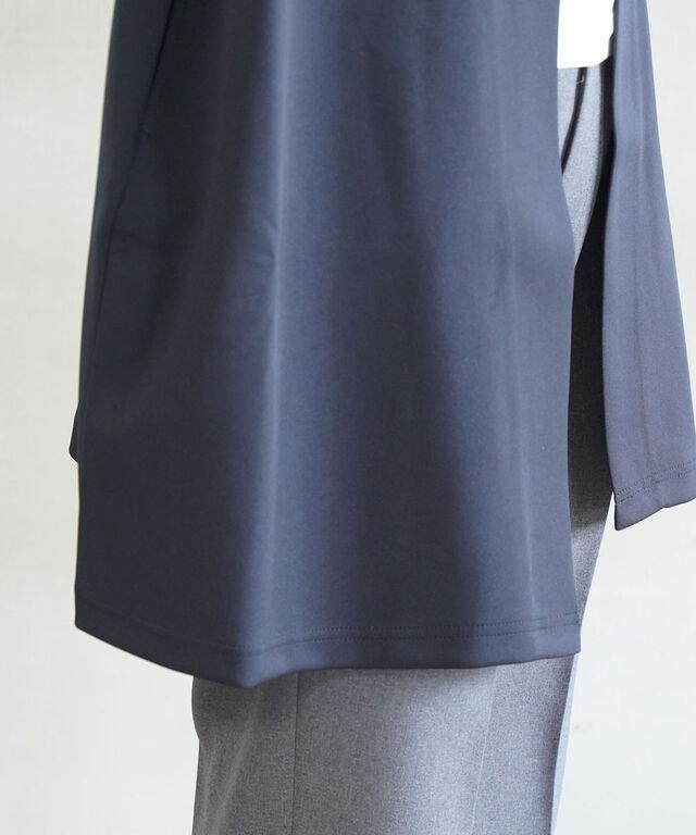 ププラ アクアダブルニット ワイド ジレ ジャケット PUPULA 157004