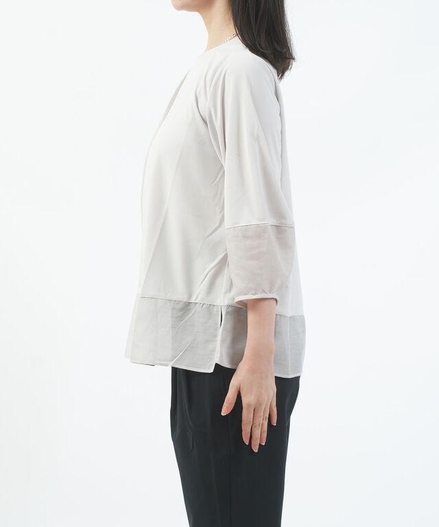 ププラ ヤギポリスムース×ローン コクーンスリーブ プルオーバー