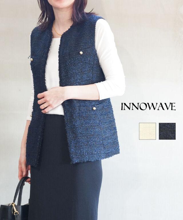 イノウェーブ ツイードフリンジベスト innowave B-8558206 国内正規品 2025春夏新作 送料無料