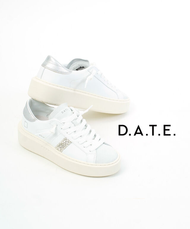 デイト HILL LOW PLATFORM CALF WHITE-SILVER D.A.T.E. 51WHPCAWS 国内正規品 2025春夏新作 送料無料