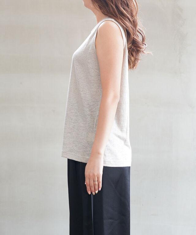 ププラ プレミアムリネン タンクトップ ノースリーブ PUPULA 157110
