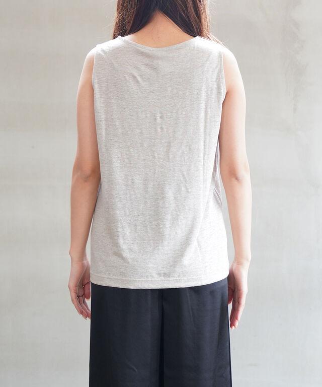 ププラ プレミアムリネン タンクトップ ノースリーブ PUPULA 157110 国内正規品 220503 送料無料_8