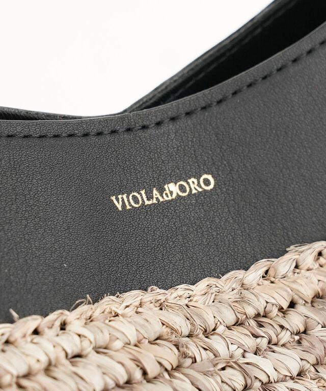 ヴィオラドーロ ラフィア レザーコンビトート SANDRO VIOLAd'ORO V