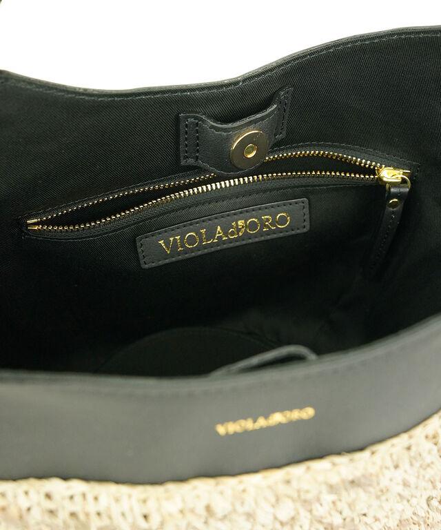 ヴィオラドーロ ラフィア レザーコンビトート SANDRO VIOLAd'ORO V