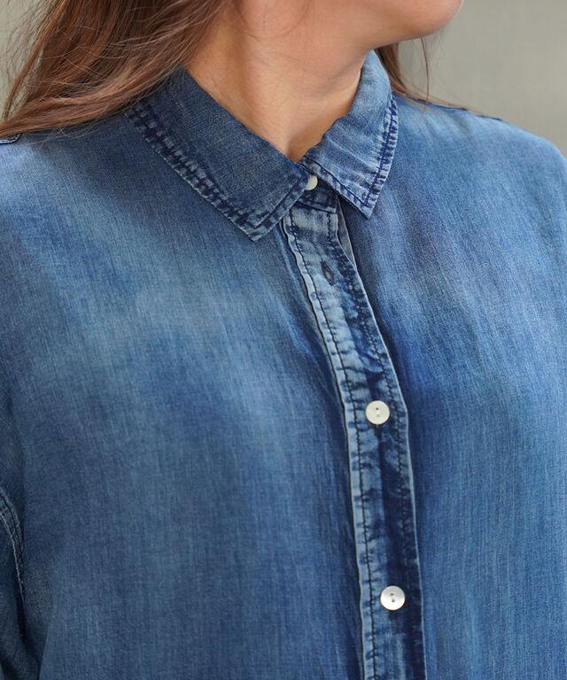 ユイティーム デニム風 ロングシャツ huitieme nid 603774 国内正規品