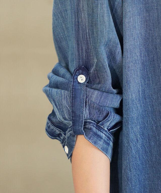 ユイティーム デニム風 ロングシャツ huitieme nid 603774 国内正規品 220503 送料無料_4