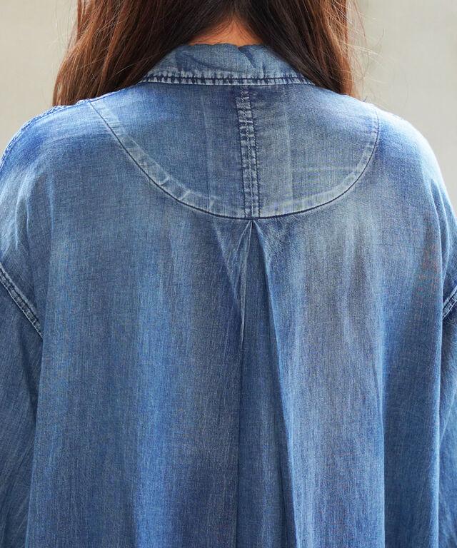 ユイティーム デニム風 ロングシャツ huitieme nid 603774 国内正規品 220503 送料無料_5