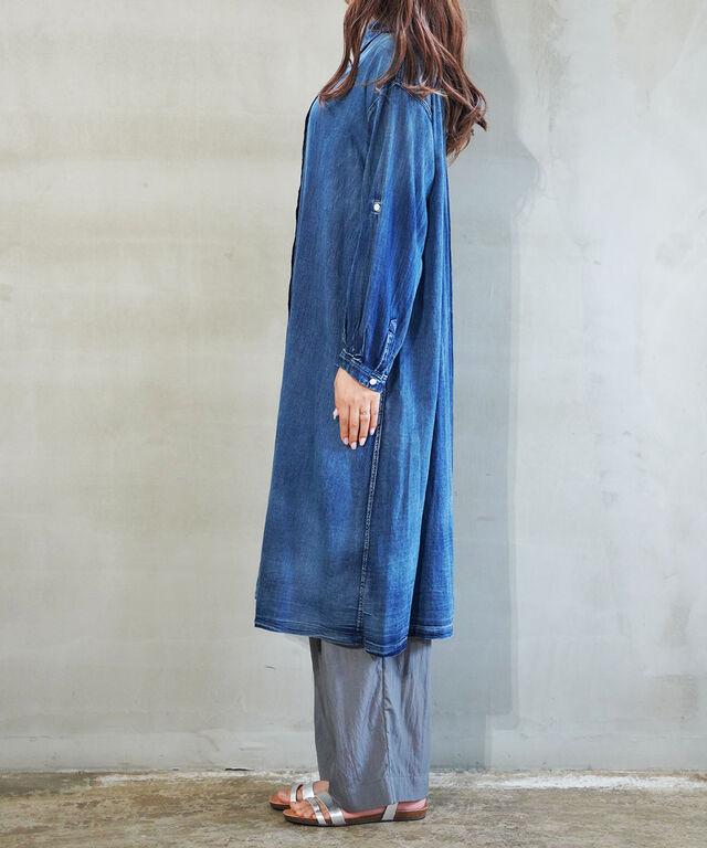 ユイティーム デニム風 ロングシャツ huitieme nid 603774 国内正規品 220503 送料無料_8