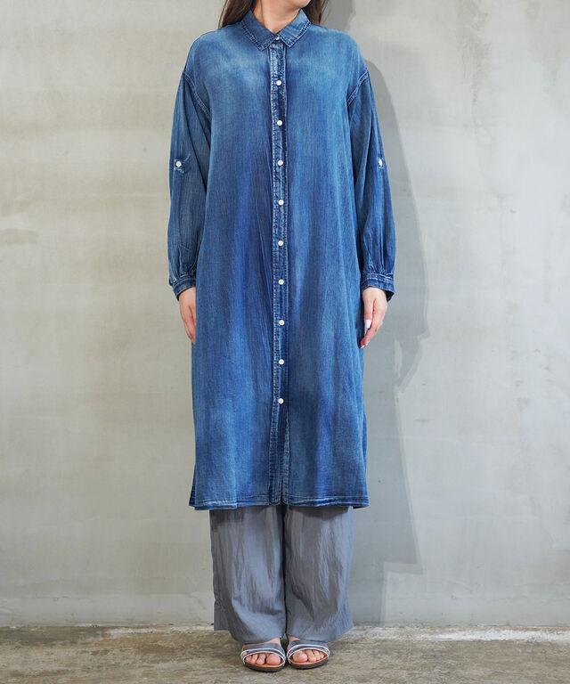 ユイティーム デニム風 ロングシャツ huitieme nid 603774 国内正規品