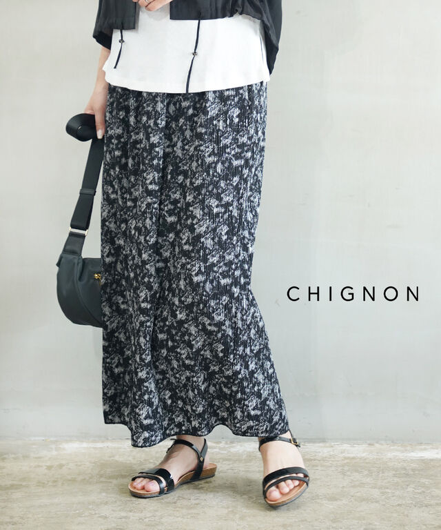 シニヨン ワッシャープリントスカート CHIGNON 2753-366BZ 国内正規品 2025春夏新作 送料無料
