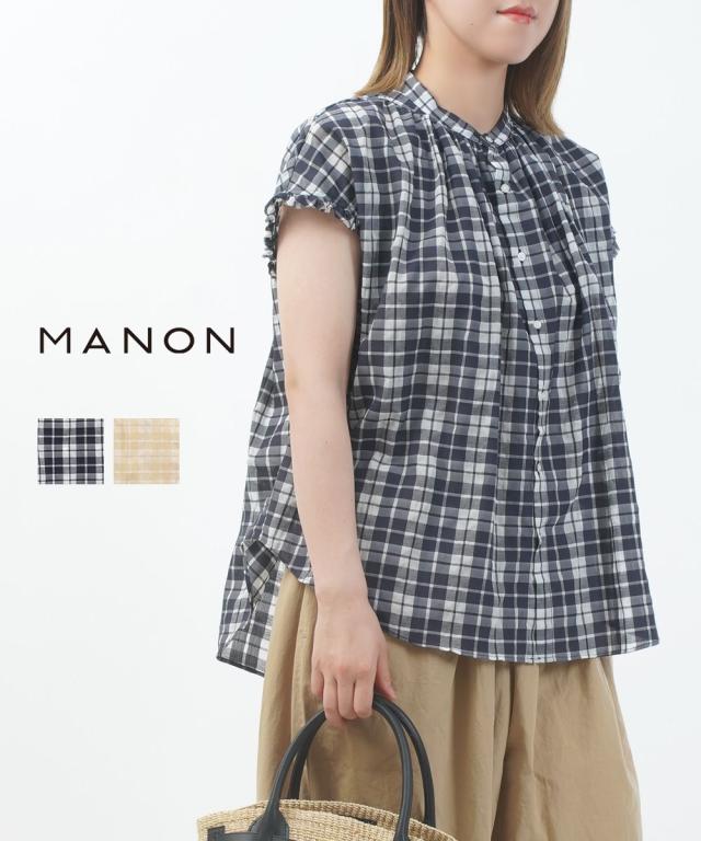 マノン フリルスリーブシアーチェック アミカルシャツ MANON MNN-SPSH-039 国内正規品 2025春夏新作 送料無料