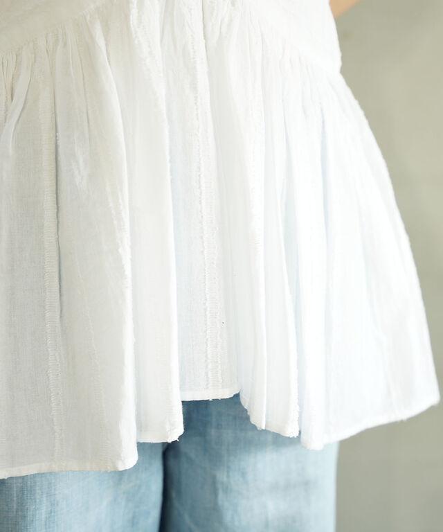 ノーメント Vネックギャザーブラウス normment S25P-1973 国内正規品