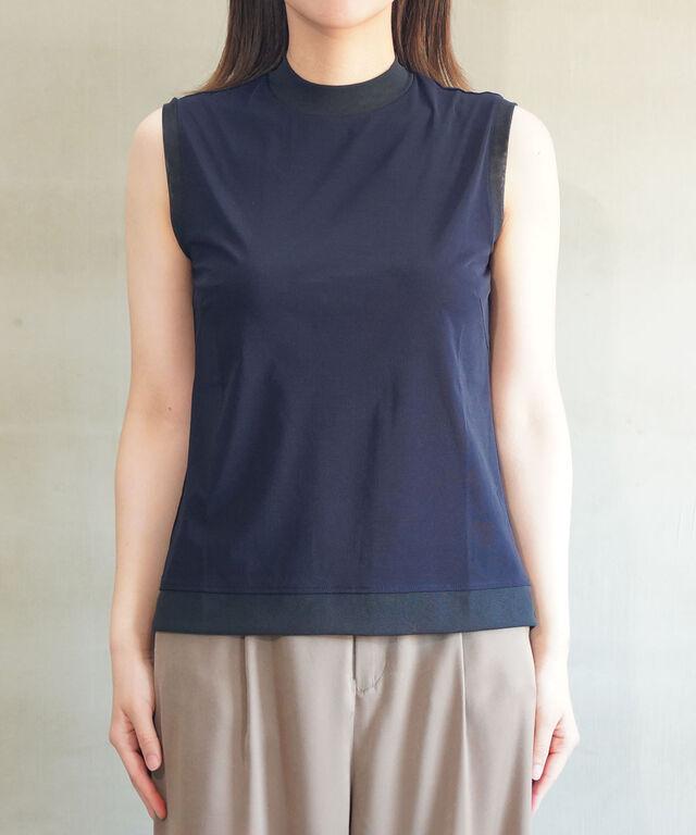 ププラ ロイヤルストレッチジャージィ×ネット ハイネック ノースリーブ タンクトップ PUPULA 157178 国内正規品220509 送料無料