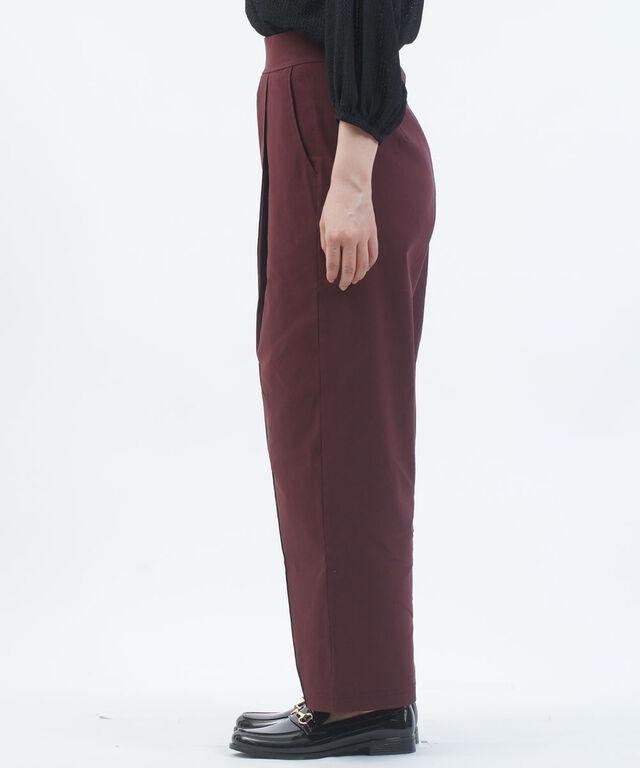 ププラ コットンリネン センタープレス テーパードパンツ PUPULA