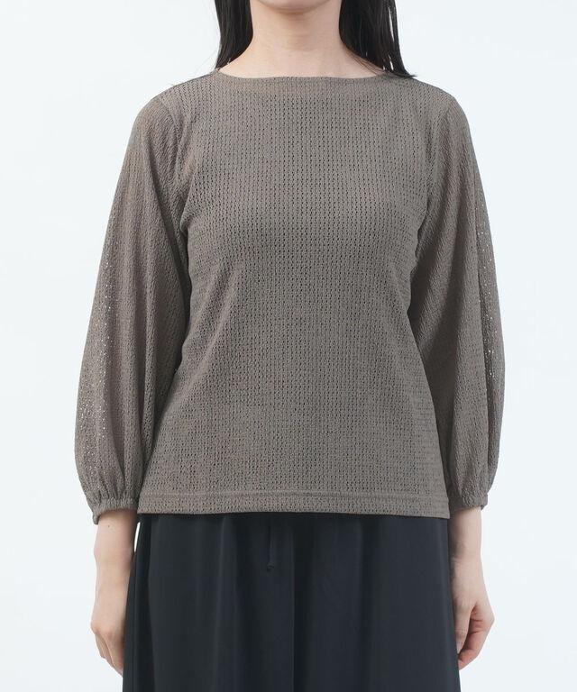 ププラ シアーレース 長袖 パフスリーブ プルオーバー PUPULA 359015 国内正規品 2025秋冬新作 送料無料 ププラ シアーレース 長袖 パフスリーブ プルオーバー PUPULA 359015