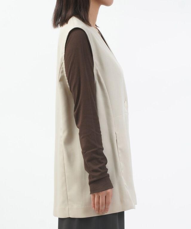 ユイティーム リネン調一つ釦ジレ huitieme nid 603849 国内正規品