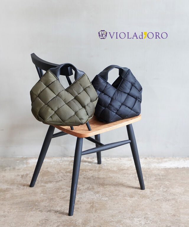 ヴィオラドーロ ELMO ナイロンンボンディングトートバッグ VIOLAd'ORO V-8663 国内正規品 2025秋冬新作 送料無料