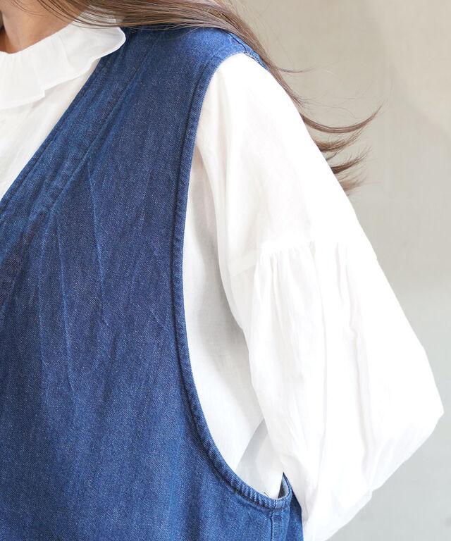 ミズイロインド デニムベスト mizuiro ind 3-230102 国内正規品 2025