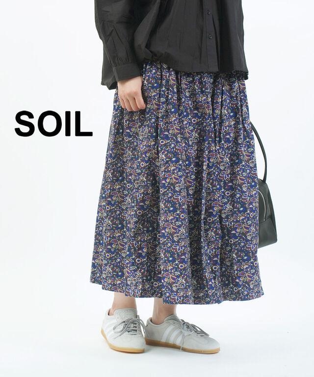 ソイル ミディアムフラワープリントギャザースカート SOIL NSL25554 国内正規品 2025秋冬新作 送料無料