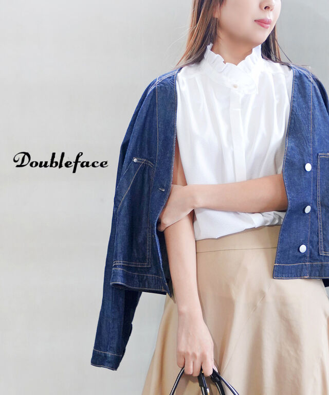 ダブルフェーストーキョー フレンチスリーブブラウス Doubleface tokyo 140046 国内正規品 220403 送料無料