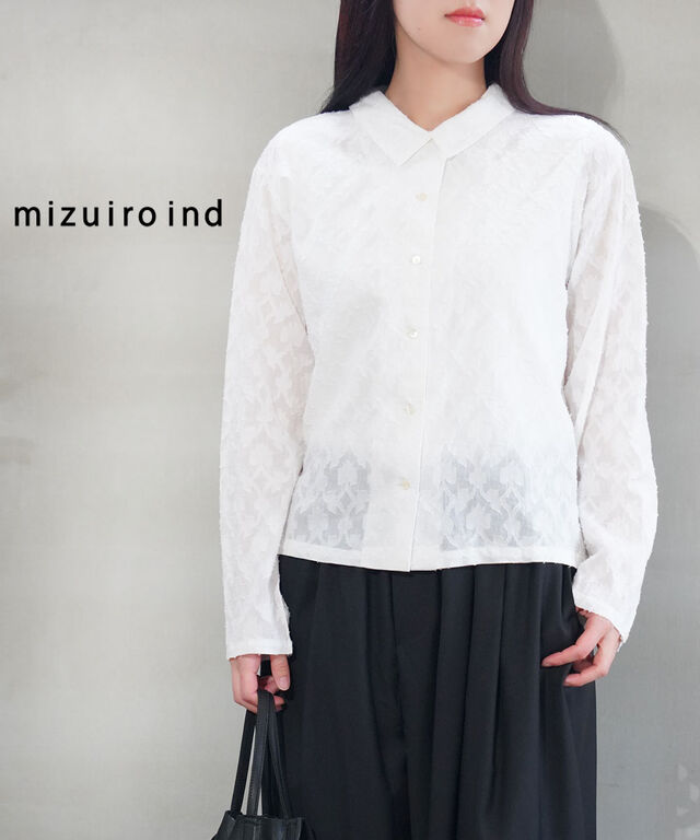 ミズイロインド ジャガードロングスリーブシャツ mizuiro ind 1-230150 国内正規品 2026春夏新作 送料無料