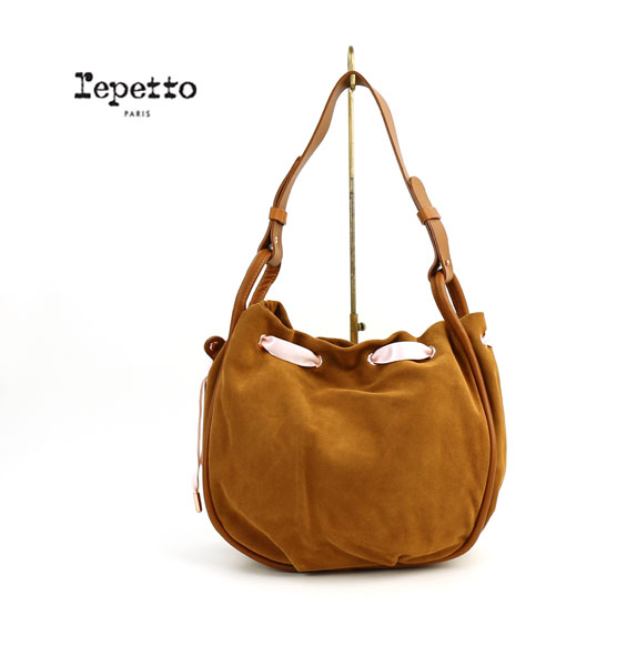 repetto(レペット) スウェード巾着型ショルダーバッグ “REVERENCE”・5122403164・0061501    レディース 女性 誕生日プレゼント ギフト 正規品 新品