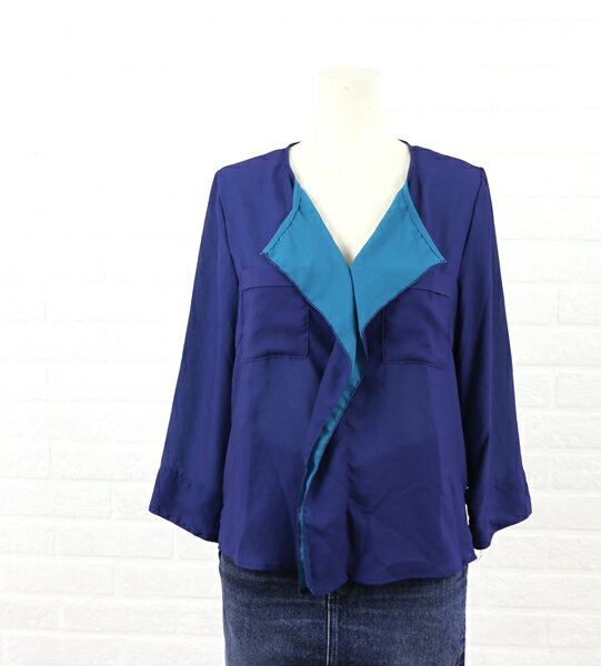 Lotta(ロッタ) ポリエステル7分袖 バイカラー ポケットブラウス・132918・2371502    レディース 女性 誕生日プレゼント ギフト 正規品 新品