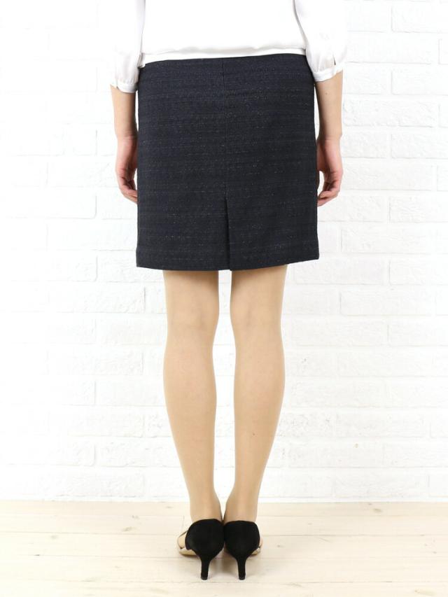 Plume Bleue(プリュムブルー) コットン レーヨン リネンラメ 膝丈 タック入りタイトスカート・10544・1991501    レディース 女性 誕生日プレゼント ギフト 正規品 新品 Plume Bleue(プリュムブルー) コットン レーヨン リネンラメ 膝丈