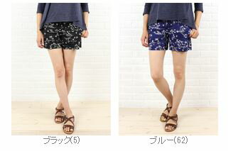 LA MARINE FRANCAISE(ラ マリン フランセーズ) 綿レクセルプリント イージーキュロットショートパンツ・MLG4304033・009 レディース 女性 誕生日 プレゼント ギフト 正規品 新品_1