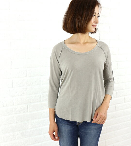 JAMES PERSE(ジェームスパース) リネン コットンラグラン 7分袖 ラウンドネックカットソー・WHC3121・0171501    レディース 女性 誕生日プレゼント ギフト 正規品 新品